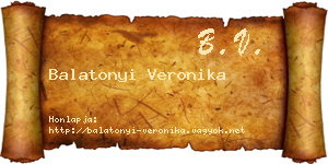 Balatonyi Veronika névjegykártya